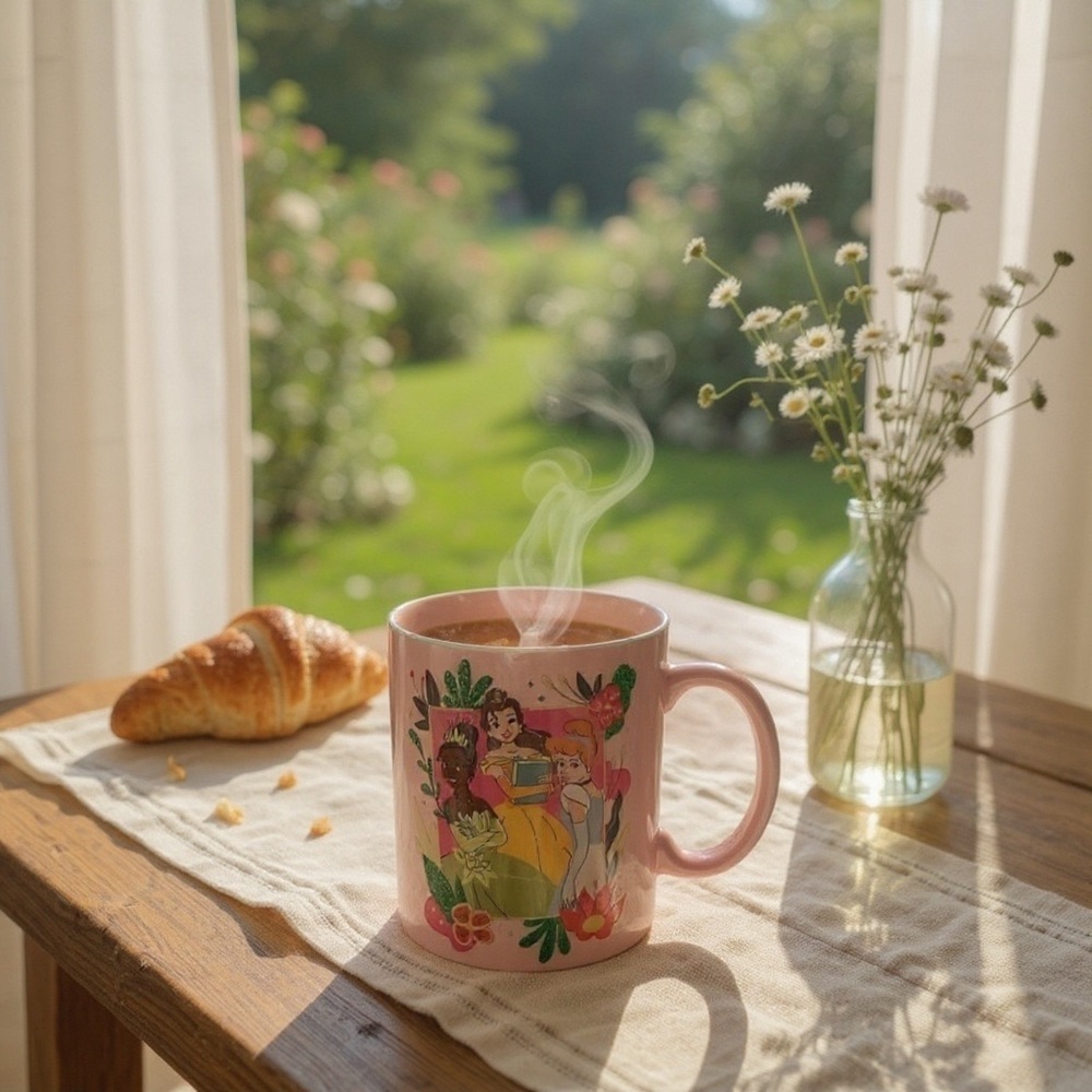 Disney Princess Mug with‎ Pink and Green Accents